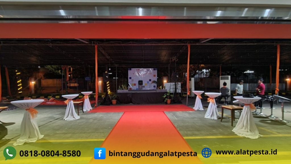 Rental Meja Bar Multiplek Lapis Kulit sintetis Dan Cover Tebar di Jakarta
